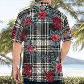 Clan Menzies Black & White Ancient Tartan Scottish Lion Hawaiian Shirt SB46 Menzies Black & White Ancient Tartan Tartan Hawaii Shirt